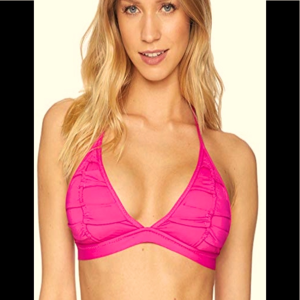 👙 BECCA 🌺triangle bikini 👙 top SIZE S COLOR is FLAMINGO 🦩 NEW W TAGS!